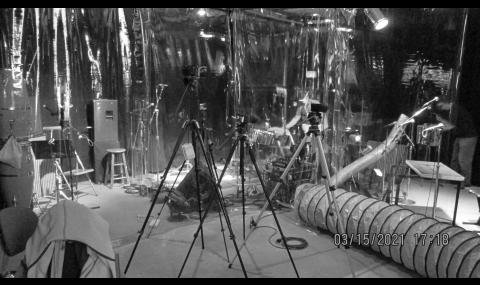 Tripods and cameras in the studio